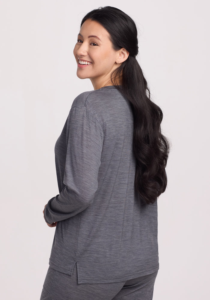 Ashlie Lounge Top • Final Sale Deal! - Graphite Heather