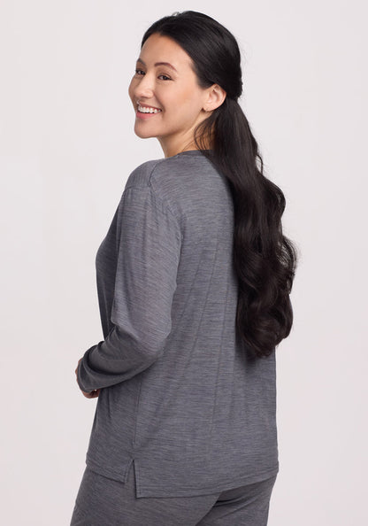 Ashlie Lounge Top • Final Sale Deal! - Graphite Heather