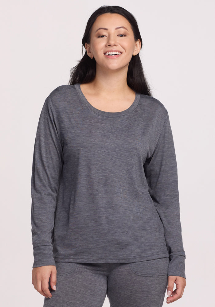 Ashlie Lounge Top • Final Sale Deal! - Graphite Heather