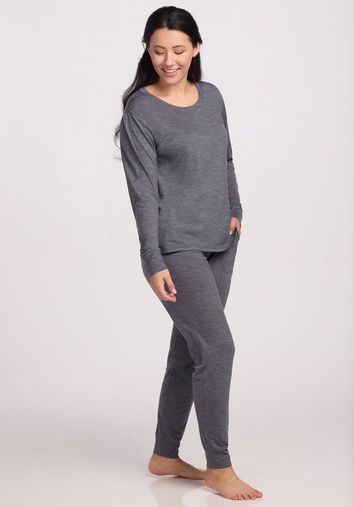Ashlie Lounge Top • Final Sale Deal! - Graphite Heather