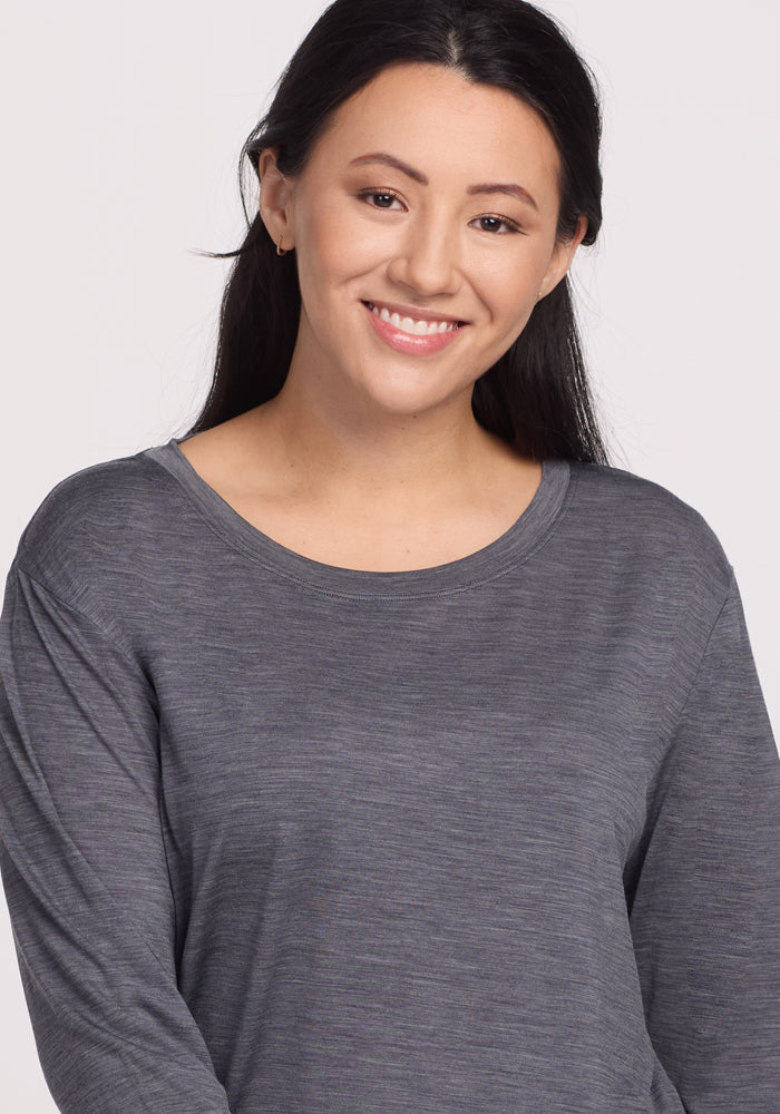 Ashlie Lounge Top • Final Sale Deal! - Graphite Heather