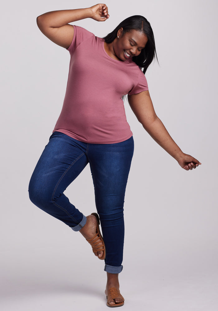 Addie Crew Neck - Powdered Rose